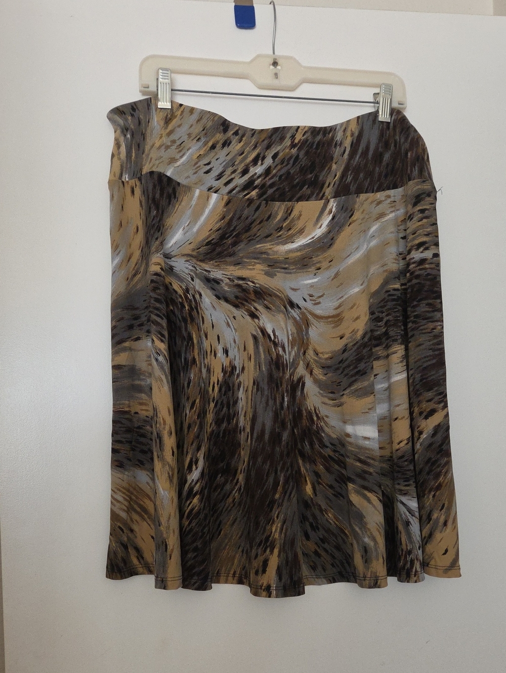 Grace Elements Brown and Gray Swirl A-Line Skirt